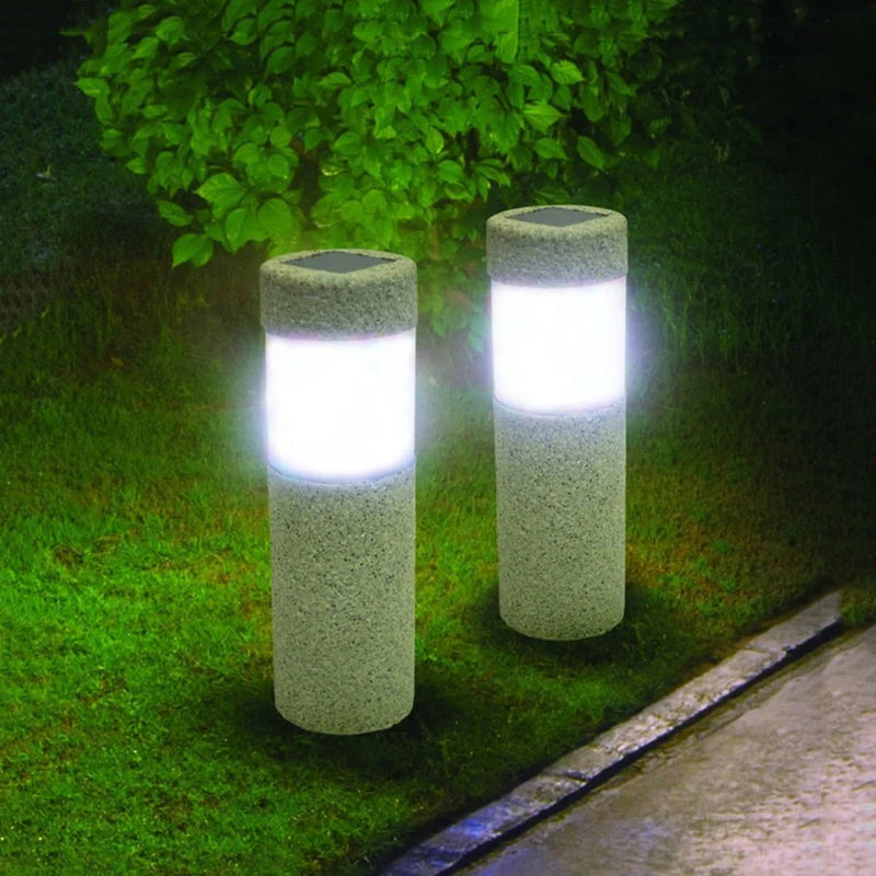 Luminária Solar para Gramado - Luzes LED em Pilar de Pedra, à Prova d'Água, Iluminação para Jardim, Caminho e Pátio - Vagalumy