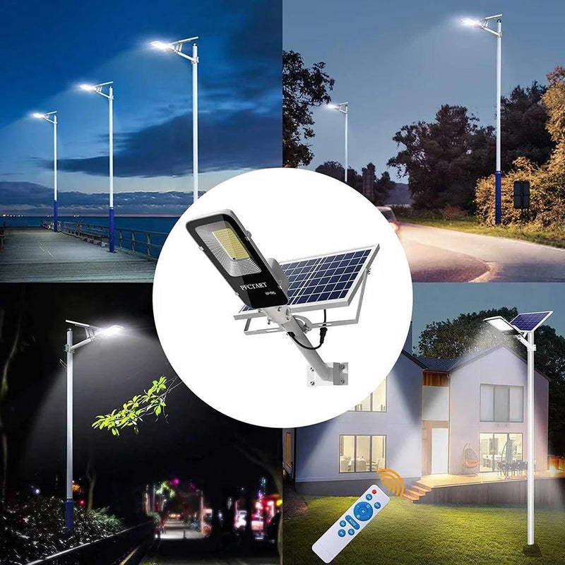 Luminária Solar de Rua Potente - 350/120 LEDs, 6500K, à Prova d'Água IP65 - Vagalumy