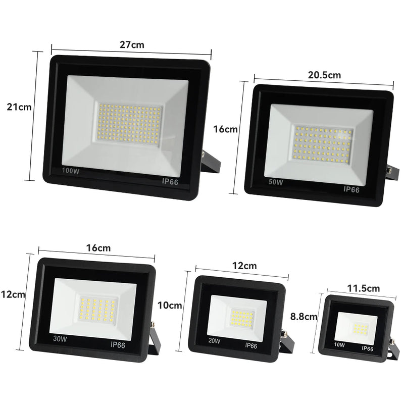 Refletor LED Profissional - Potências: 20W, 50W, 100W, à Prova d'Água IP66 - Vagalumy