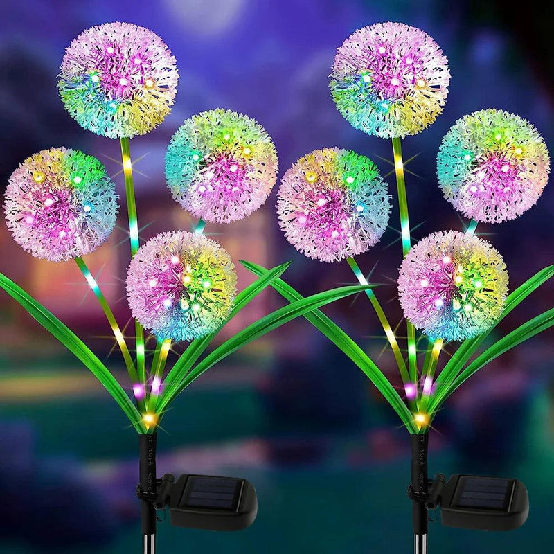 Luzes de Flores LED Solar com 3 Cabeças - Decoração para Exteriores, Ideal para Festas, Casamentos e Iluminação de Pátio e Jardim. - Vagalumy