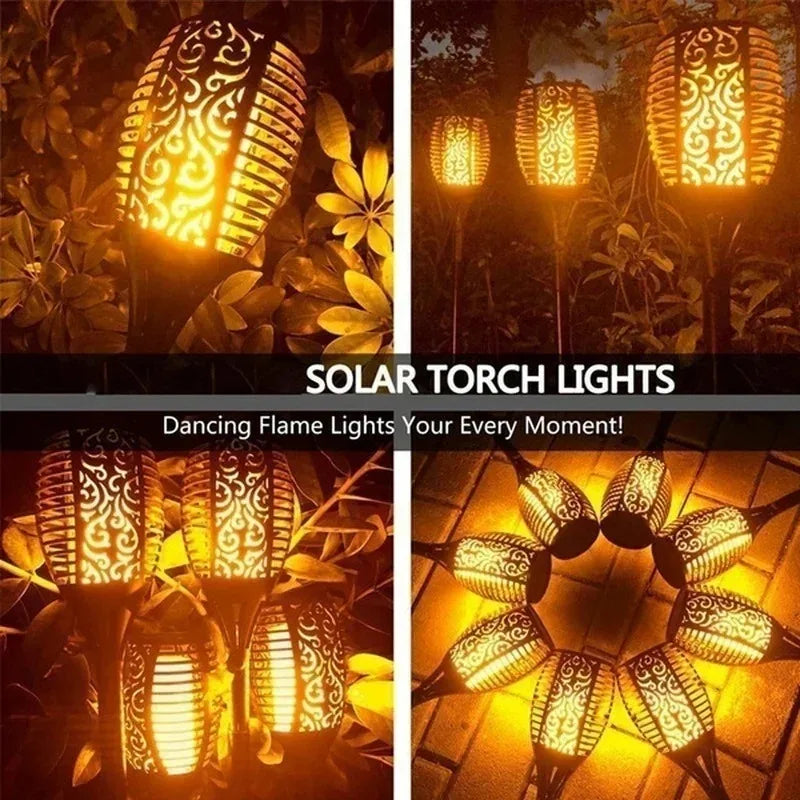 Luminária Solar Chama 12LED - Decoração à Prova d'Água para Jardins, Pátios e Halloween - Vagalumy