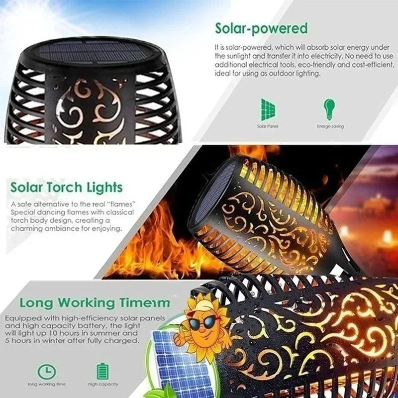 Luminária Solar Chama 12LED - Decoração à Prova d'Água para Jardins, Pátios e Halloween - Vagalumy