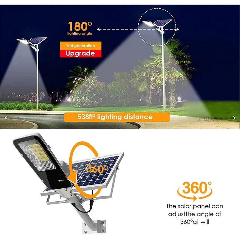 Luminária Solar de Rua Potente - 350/120 LEDs, 6500K, à Prova d'Água IP65 - Vagalumy