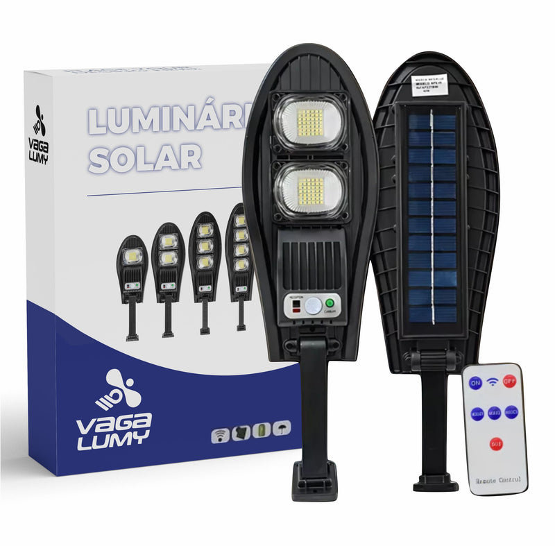 Luminária Solar de Rua Atualizada - 168 LEDs à Prova d'Água, Ajustável, Bateria de 10000mAH Integrada